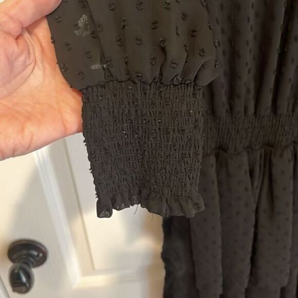 Mud Pie Victoria Smocked Dress in Black - Picture 4 of 7